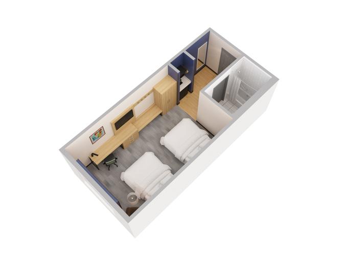 Holiday Inn Express & Suites S Lake Buena Vista | Kissimmee, FL, 34746 | 3D rendering standard room